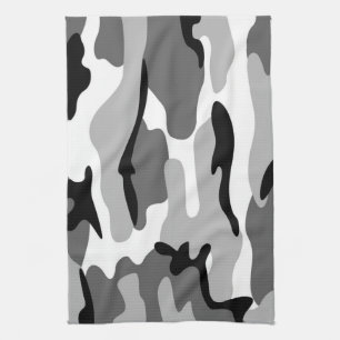 Grått & Black Camouflage Kitchen Towel Kökshandduk