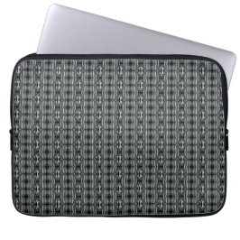 Grått Black Circle Mönster Silver Laptop Fodral