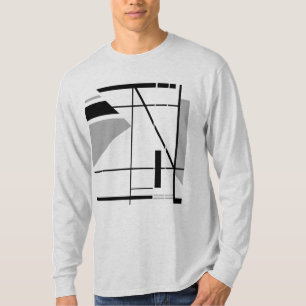 Grått Black Contemporary Bold Geometric Abstrakt T Shirt