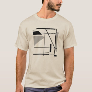 Grått Black Contemporary Small Geometric Abstrakt T Shirt