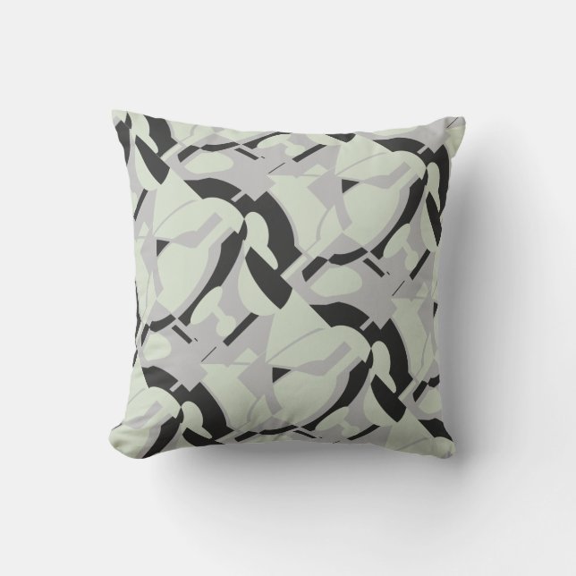 Grått  Black Diagonal Abstrakt Skriv ut den vanlig Kudde (Framsida)