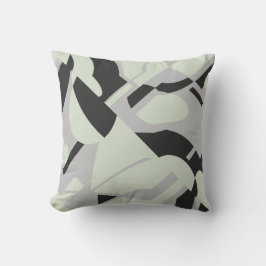 Grått  Black Diagonal Art-Abstrakt, handast Grönt Kudde