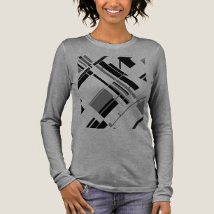 Grått Black Diagonal Shapes Linjer MCM-utseende Ab T Shirt