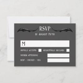 Grått Black Dragon Monogram Fantasy Bröllop OSA Kort