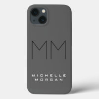 Grått Black fold Monogram Modern Minimalist Namn