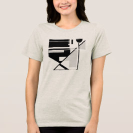 Grått Black Geometric Abstrakt Art Fet MCM Small T Shirt