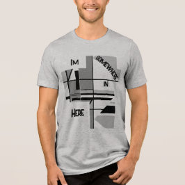 grått Black Geometric T Shirt