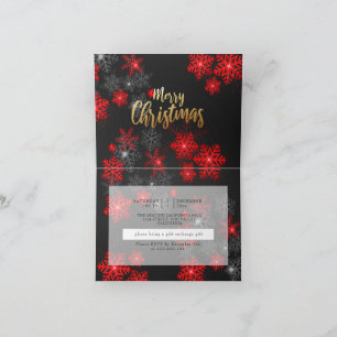 Grått Black Glitter Sparkles God jul Anpassningsba Inbjudan