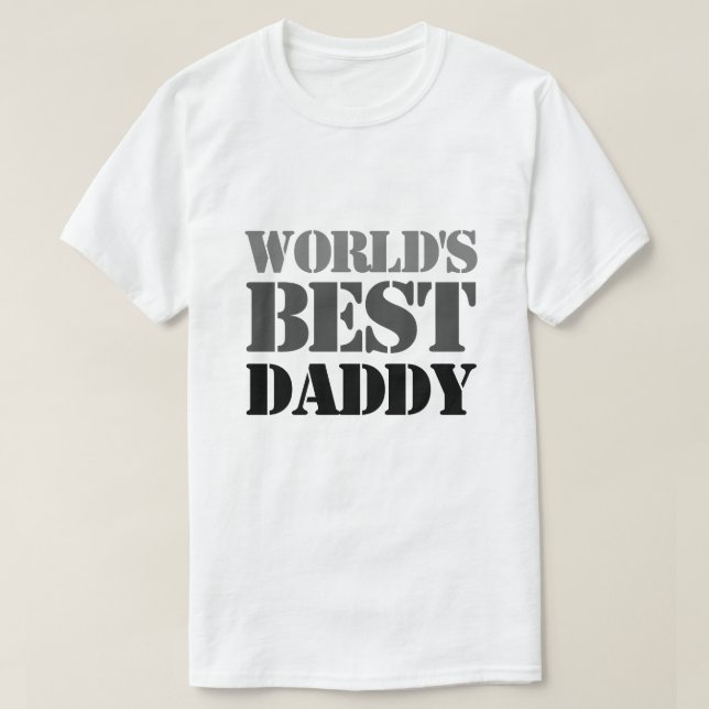 Grått Black Gradient Stencil World's Best pappa T Shirt (Design framsida)