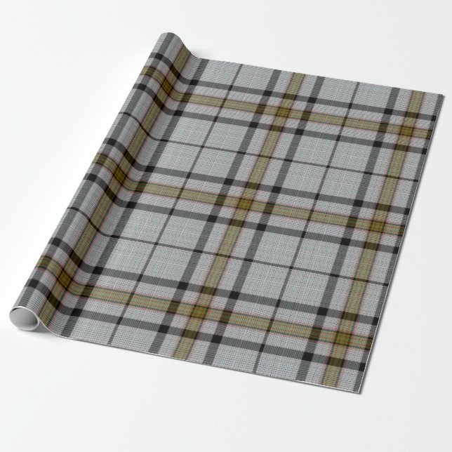 Grått Black Grönt Tartan Play Presentpapper (Utrullad)