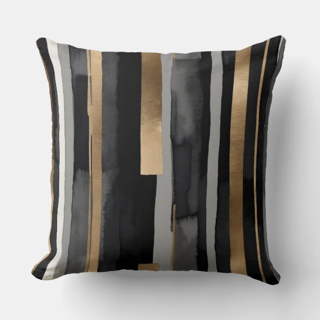 Grått Black guld rand Kudde (Framsida)