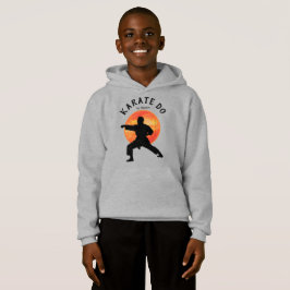 Grått Black Karate Silhouette japansk Stigning Sol T Shirt