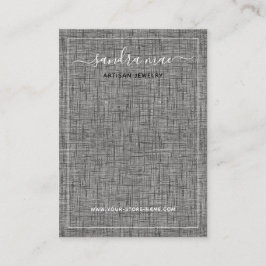 Grått Black Linen Struktur Se judisk Visning Card Visitkort