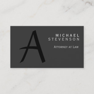 Grått Black Monogram Attorney at Law Affärskort Visitkort