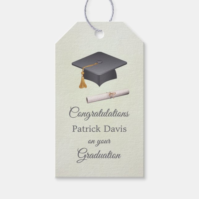 Grått black mortar, diploma Studenten Presentetikett (Framsidan)