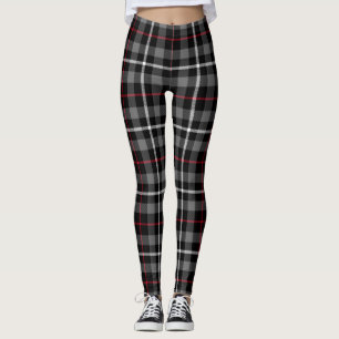 Grått Black och Red Tartan Play Leggings