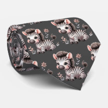 Grått Black och White Modern Kawaii Cute Zebrors