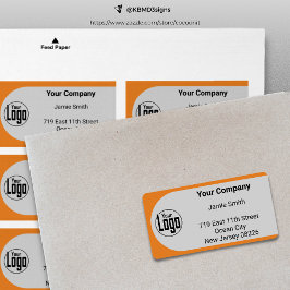 Grått Black Orange Anpassningsbar Logotyp Company Adressetikett