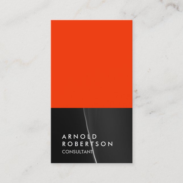 Grått Black Orange Trendig Consultant Affärskort Visitkort (Framsida)