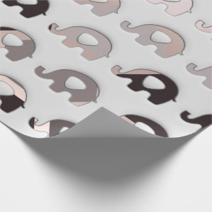 Grått Black Pastel Grått 3D Elephants Presentpapper