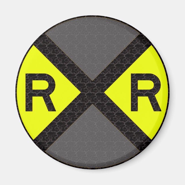 Grått & Black Railroad Crossing Magnet (Framsidan)