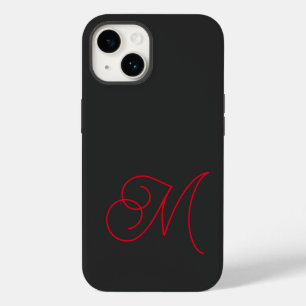 Grått Black Red Monogrammed Classic Script