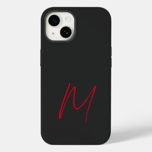 Grått Black Red Monogrammed Classic Script
