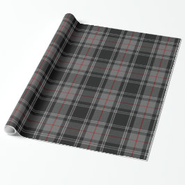 Grått Black Red Tartan Play Presentpapper