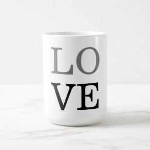 Grått Black Script Kärlek Bröllop Kaffemugg