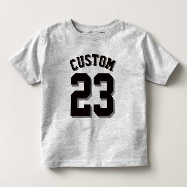Grått & Black Småbarn | Sports Jersey T-shirt (Framsida)