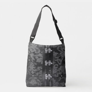 Grått Black Snöre Steampunk Kor Body Tote Bag Axelväska
