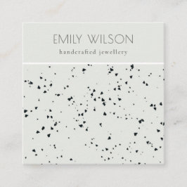 Grått Black Terrazzo Struktur Stud Earring Visning Fyrkantigt Visitkort