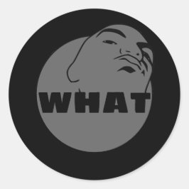 grått Black What | Mugg Shot | Unga man vad du vil Runt Klistermärke