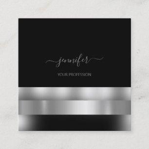 Grått Black White Makeup Artist Influencer Silver Fyrkantigt Visitkort