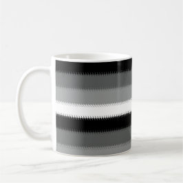 Grått Black White Rand Design Kaffemugg
