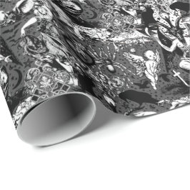 Grått Black Witchy Gothic Victorian Goth Baphomet Presentpapper