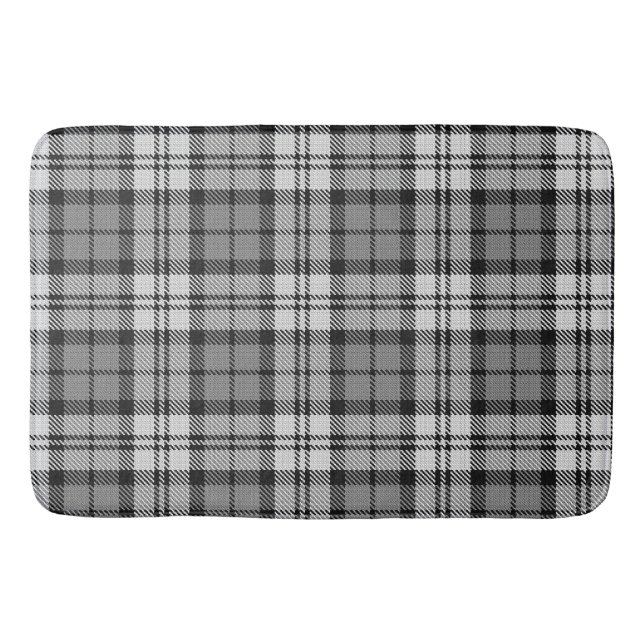 Grått Blackwatch Tartan Play Design Badrumsmatta (Framsidan)