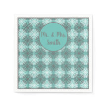 Grått-, blått- och vita Snöre Monogram