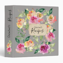 grått blommigt  bok recept bok Binder