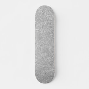 Grått Blommigt Embossed-utseende Mini Skateboard Bräda 18,5 Cm