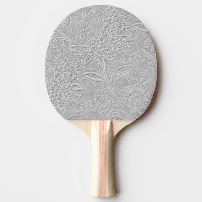 Grått Blommigt Embossed-utseende Pingisracket (Framsidan)