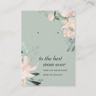 GRÅTT BLOMMIGT MAMMA GIFT EARRING VISNING CARD PLACERINGSKORT