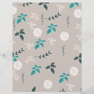 Grått blommigt scrapbookpapper