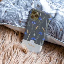 Grått Blommigt Wildblommonogram