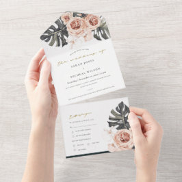 GRÅTT BLOMMIGT WREATH MONSTRERA LÖV BRÖLLOP AL