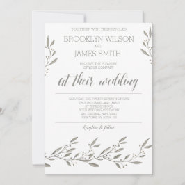 Grått-Blommigten för inbjudningar till elegant brö