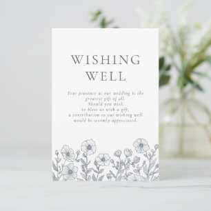 Grått Blommigts Wishing well Bröllop Tilläggskort