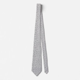 Grått Blommönster Snyggt Neck Tie Slips