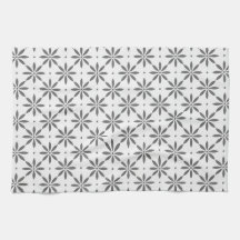 Grått blommönster Towel