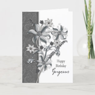 Grått-blommor, gyllene nyanser kort